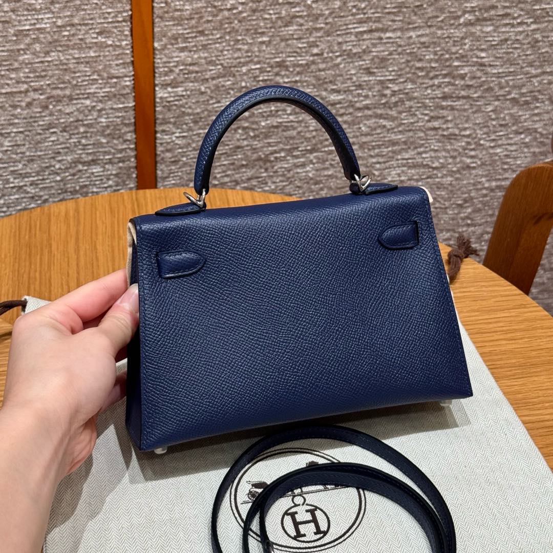 Hermès  Mini Kelly2 Size19 Blue saphir epsom