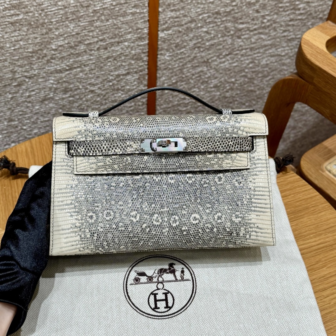 Hermès  Kelly Pochette 1 Ombre Lizard imported