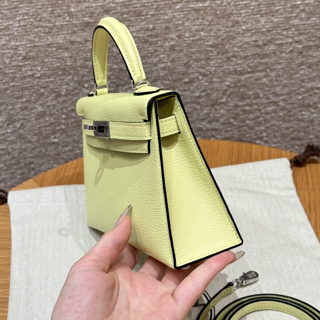 Hermès  Mini Kelly2 Size19 Jaune Bourgeon chèvre