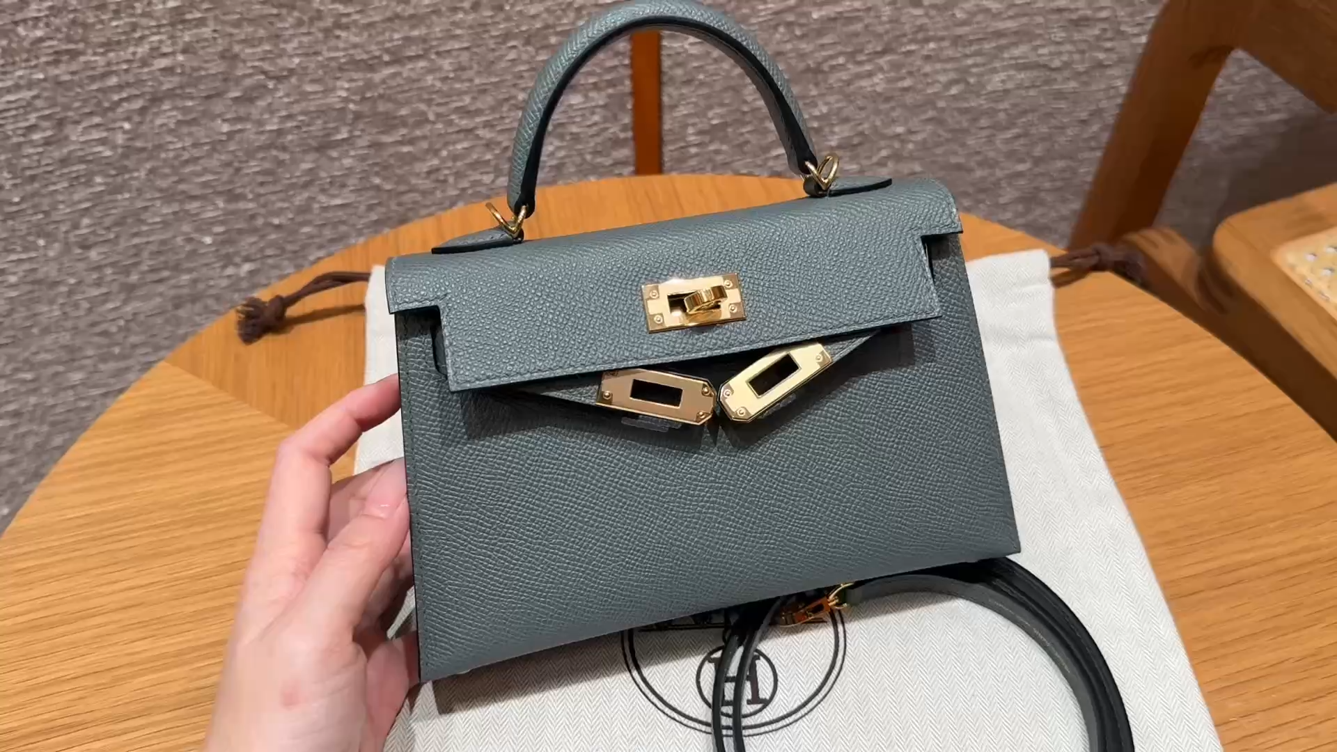 Hermès  Mini Kelly2 Size19 Vert Amanda  epsom