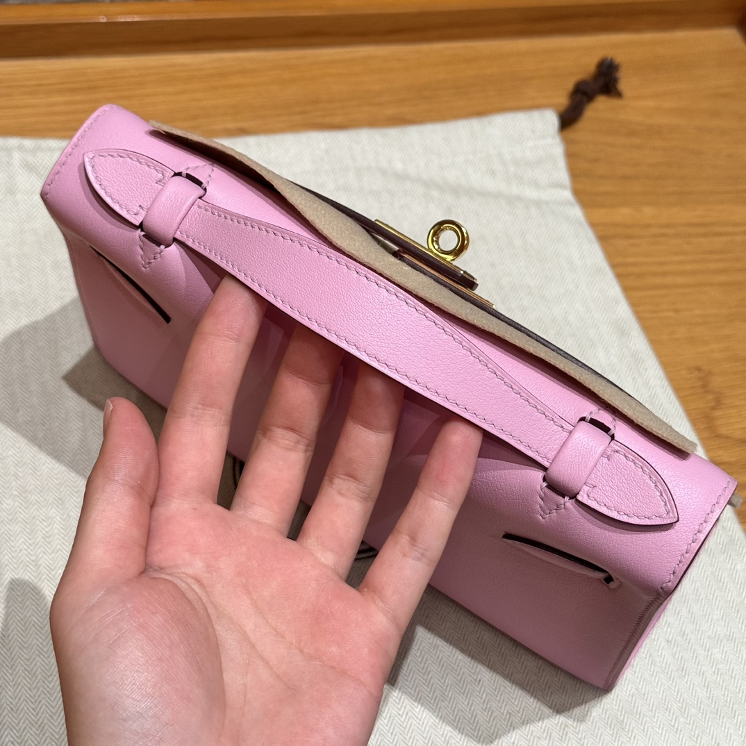 Hermès  Kelly Pochette 1 mauve Swift