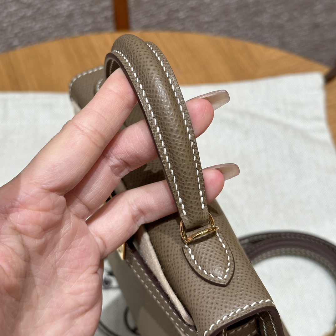 Hermès  Mini Kelly2 Size19 etoupe Epsom
