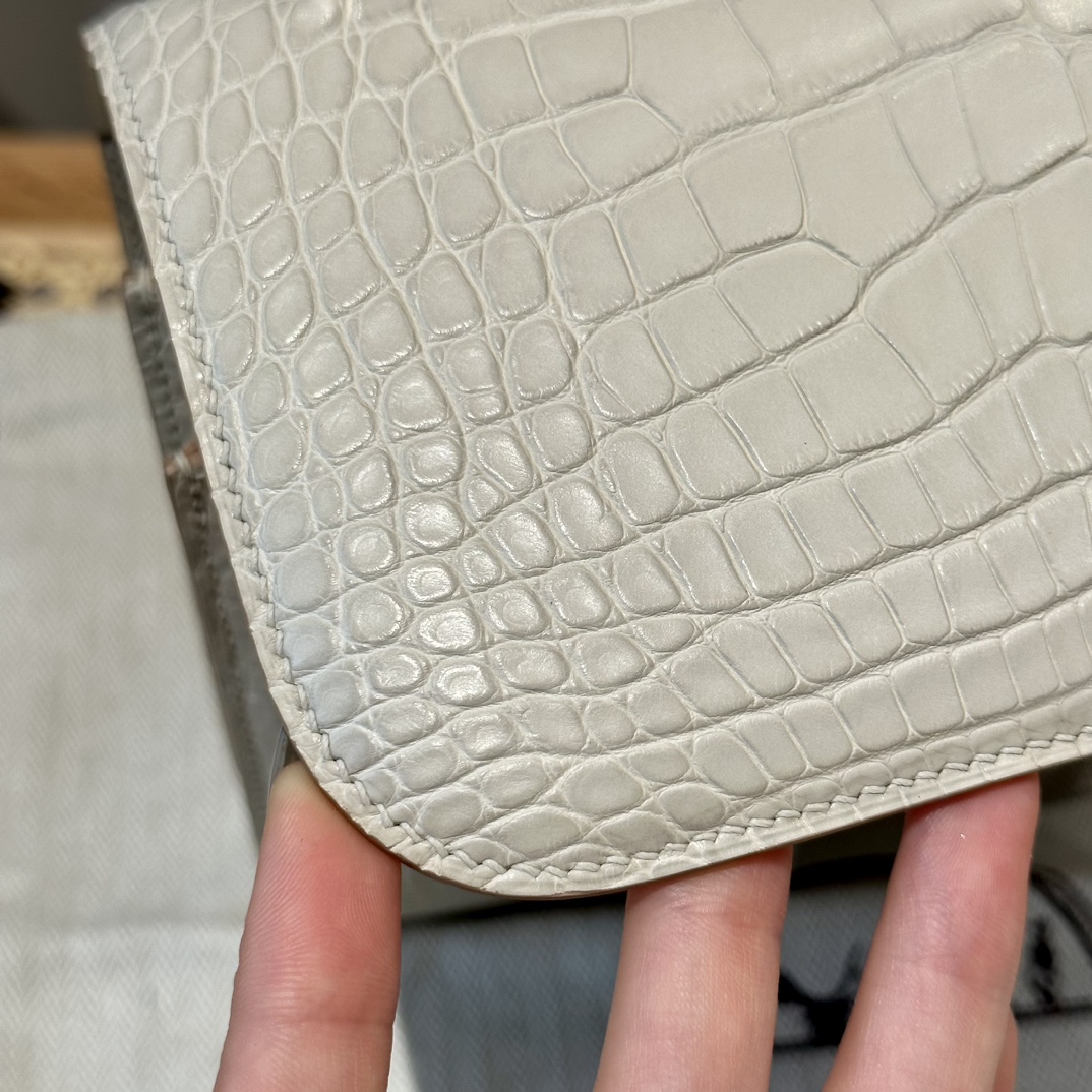 Hermès Constance 19  Beton  Alligator shiny crocodile🐊