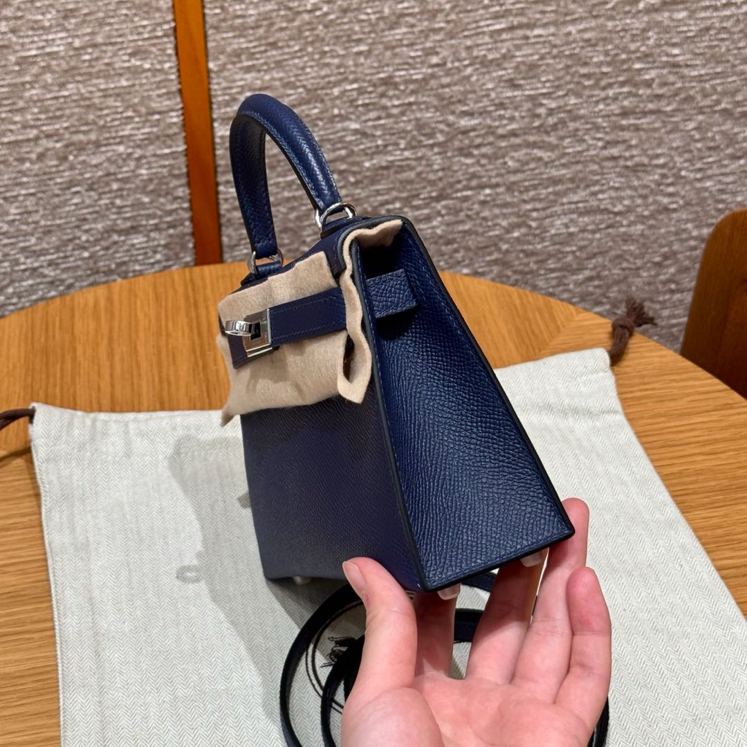 Hermès  Mini Kelly2 Size19 Blue saphir epsom
