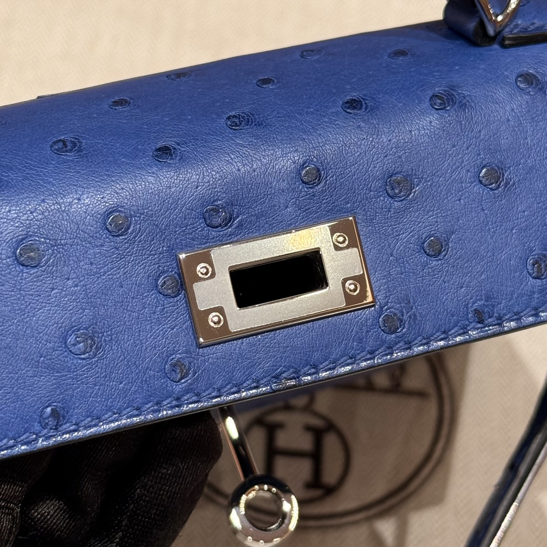 Hermès  Mini Kelly2 Size19 Blue roy  KK ostrich imported