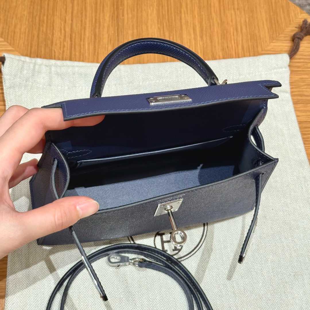 Hermès  Mini Kelly2 Size19 Blue saphir epsom
