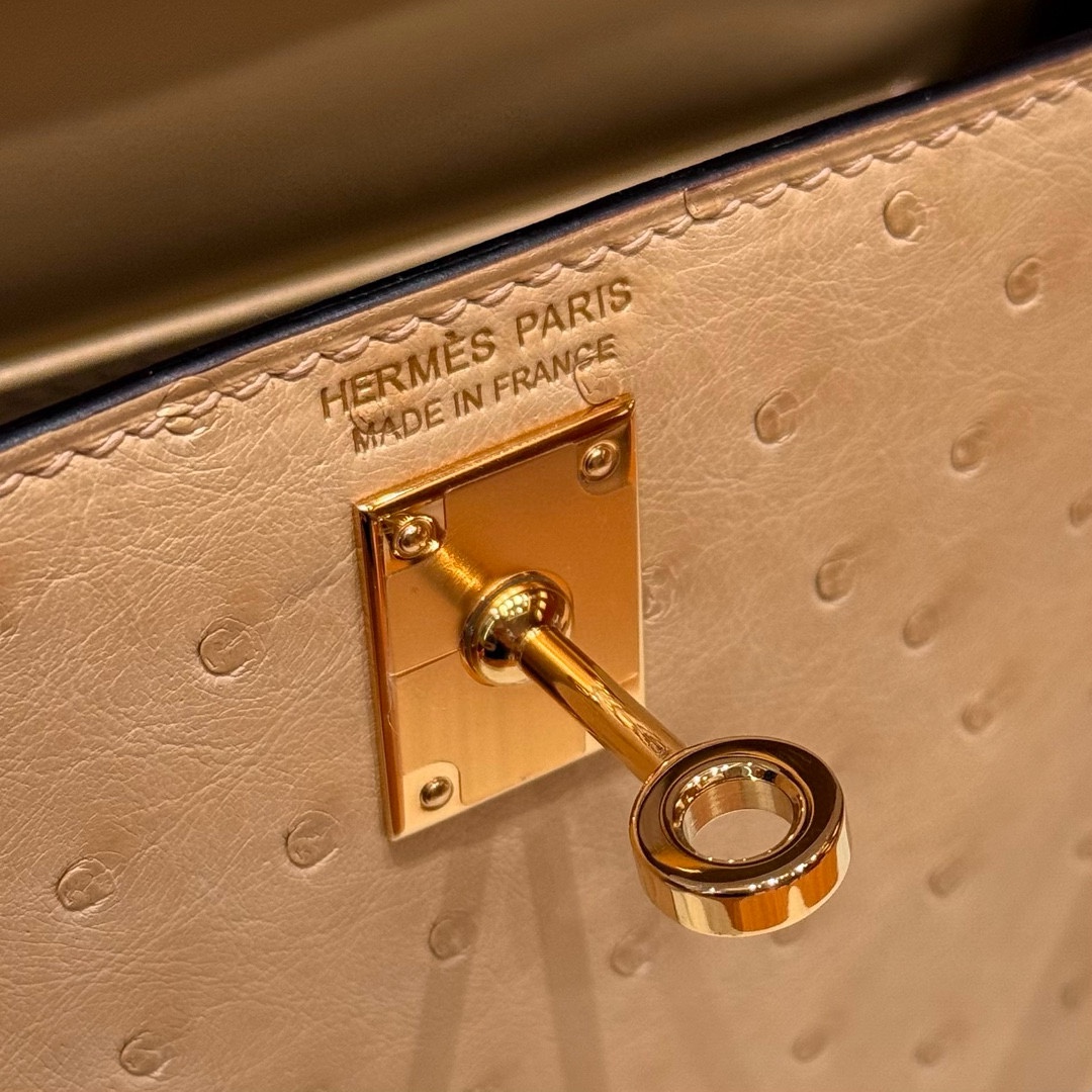 Hermès  Mini Kelly2 Size19 Chai  KK ostrich imported