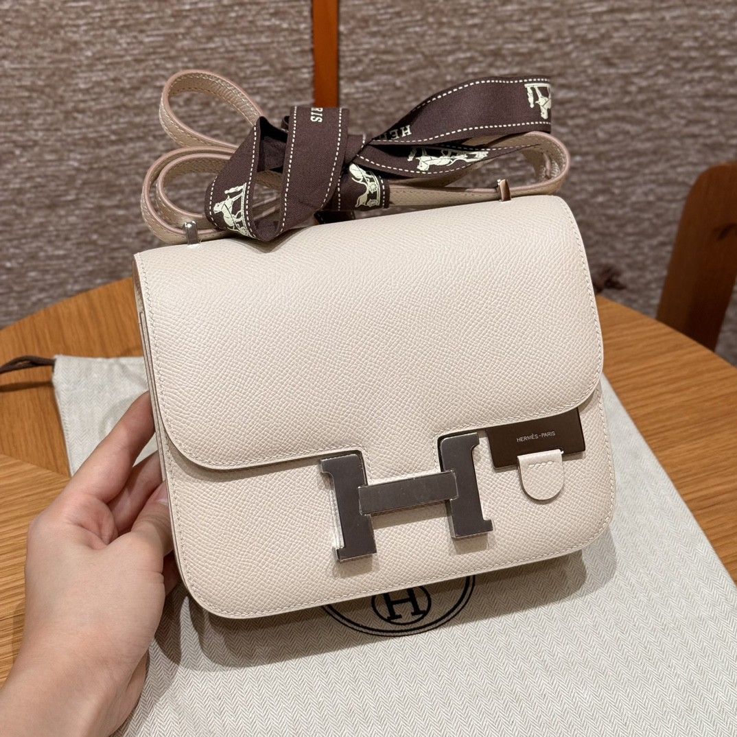 Hermès Constance 19 Craie Epsom Mirror