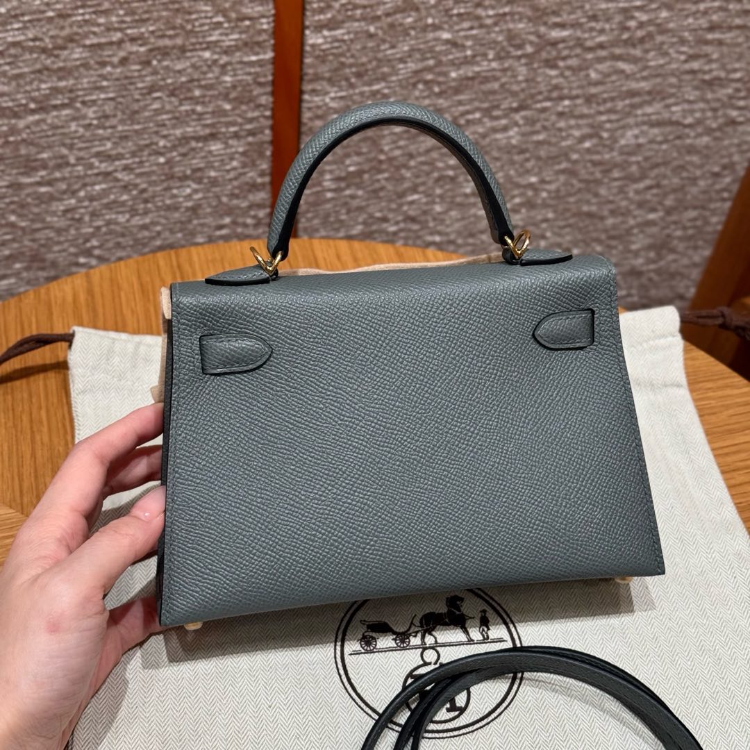 Hermès  Mini Kelly2 Size19 Vert Amanda  epsom