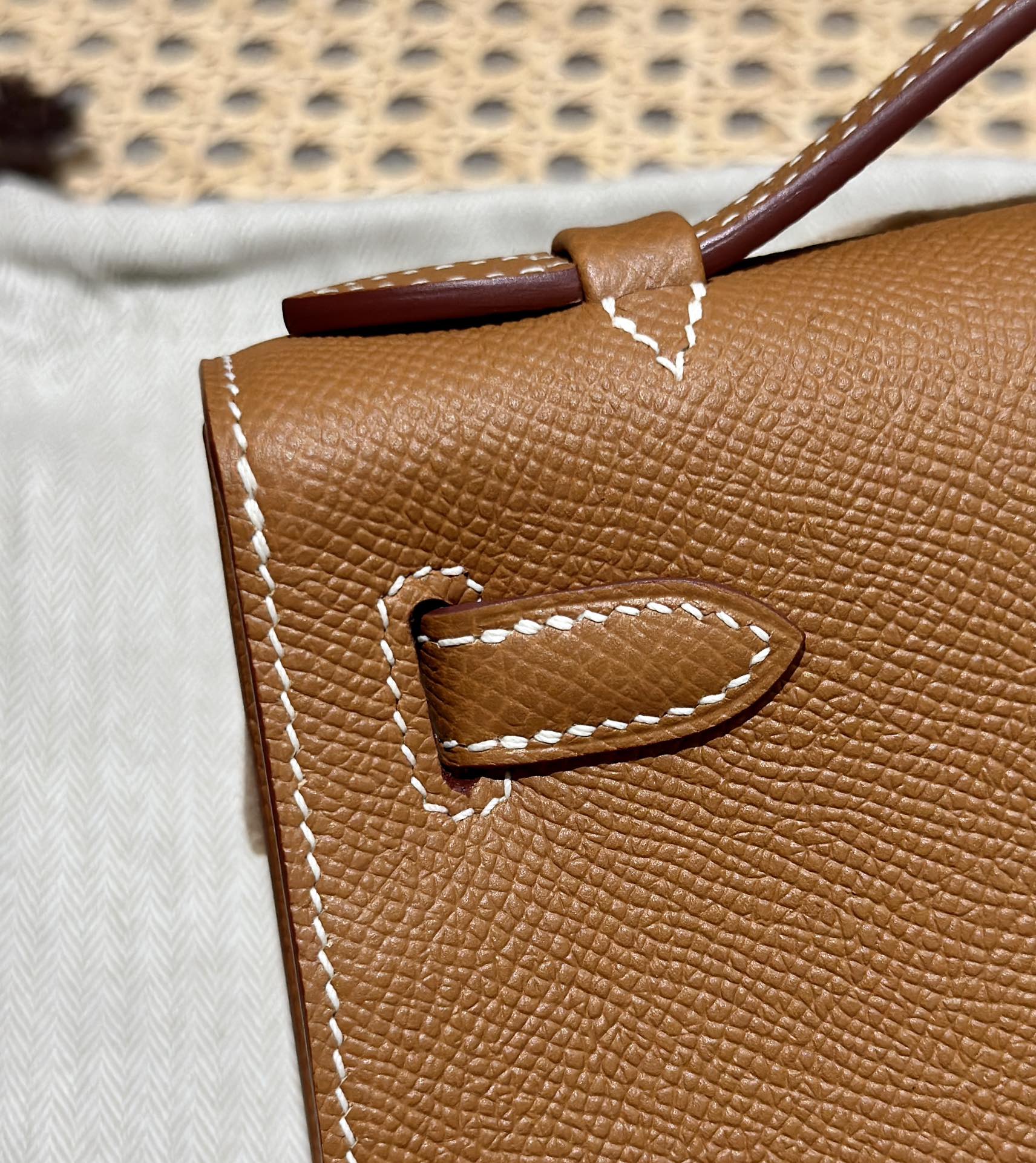 Hermès  Kelly Pochette 1 Gold Epsom