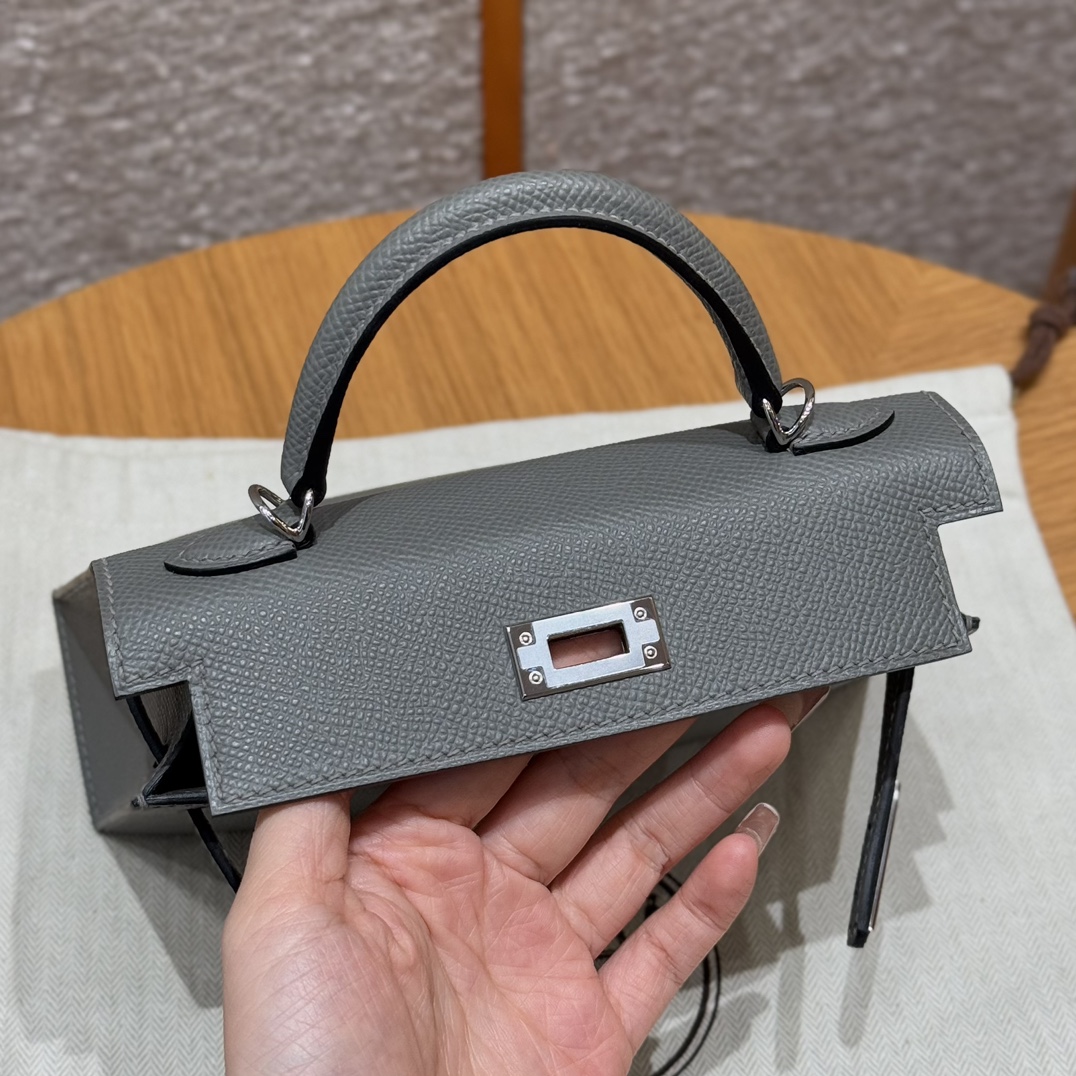 Hermès  Mini Kelly2 Size19 Gris Mayer Epsom