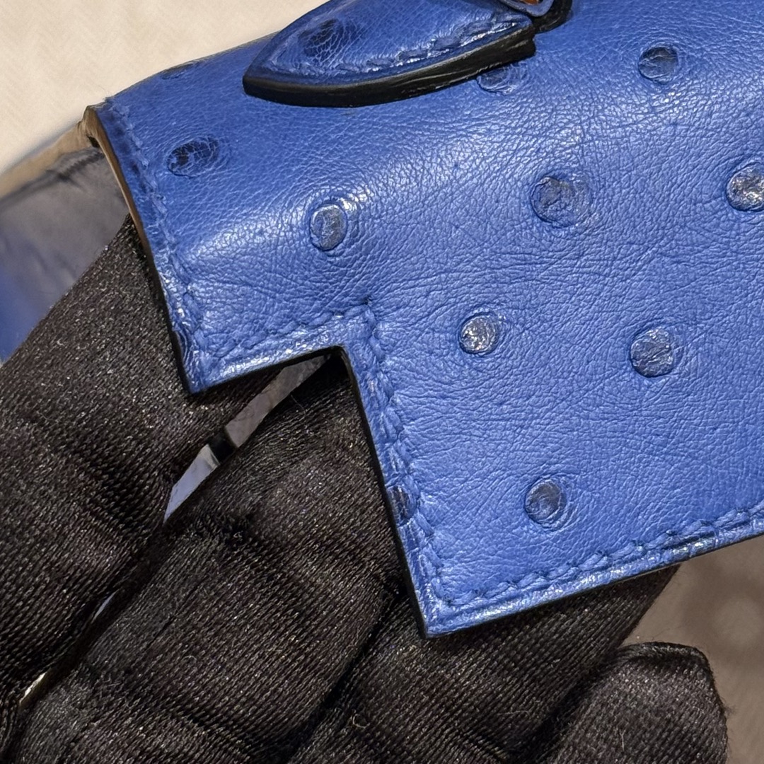Hermès  Mini Kelly2 Size19 Blue roy  KK ostrich imported