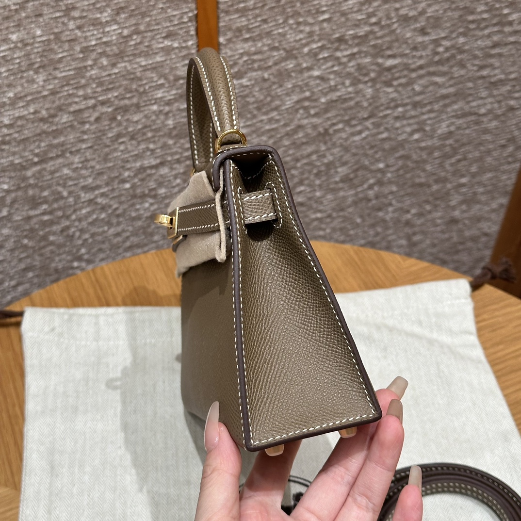Hermès  Mini Kelly2 Size19 etoupe Epsom