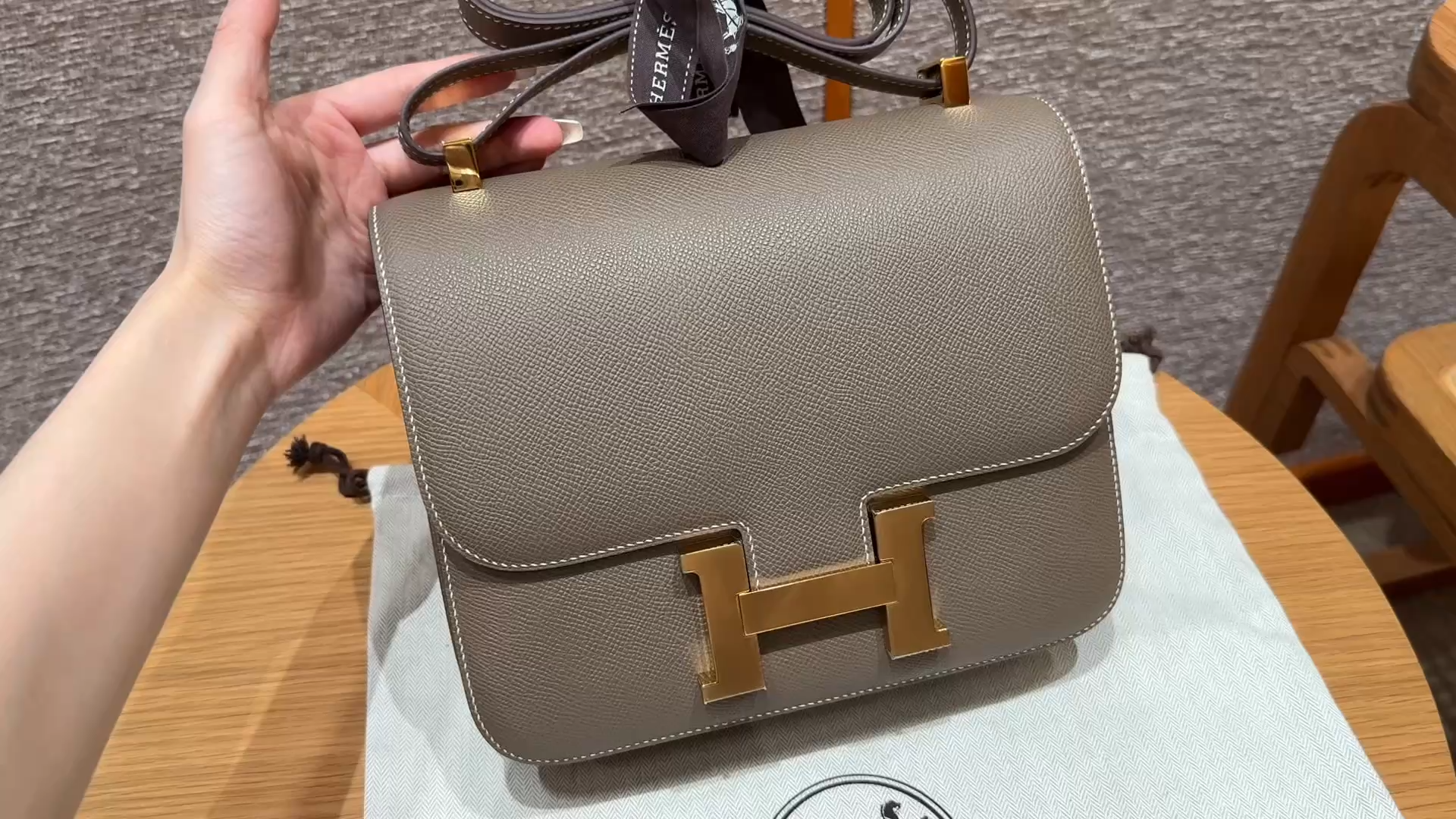 Hermès Constance 24 Etoupe Epsom