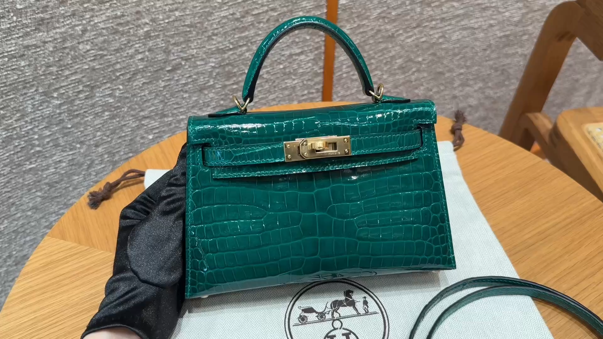 Hermès  Mini Kelly2 Size19 Vert Emeraude Porosus🐊imported