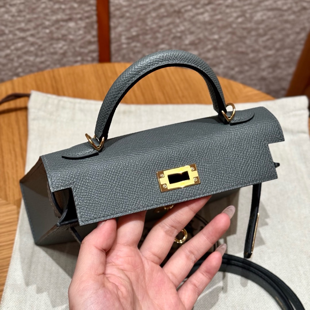 Hermès  Mini Kelly2 Size19 Vert Amanda  epsom