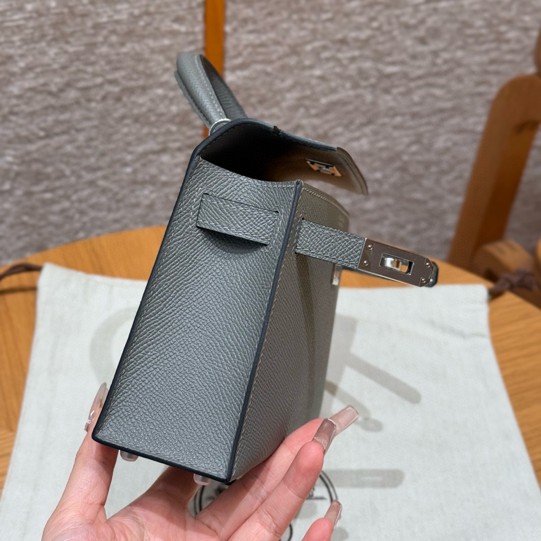 Hermès  Mini Kelly2 Size19 Gris Mayer Epsom