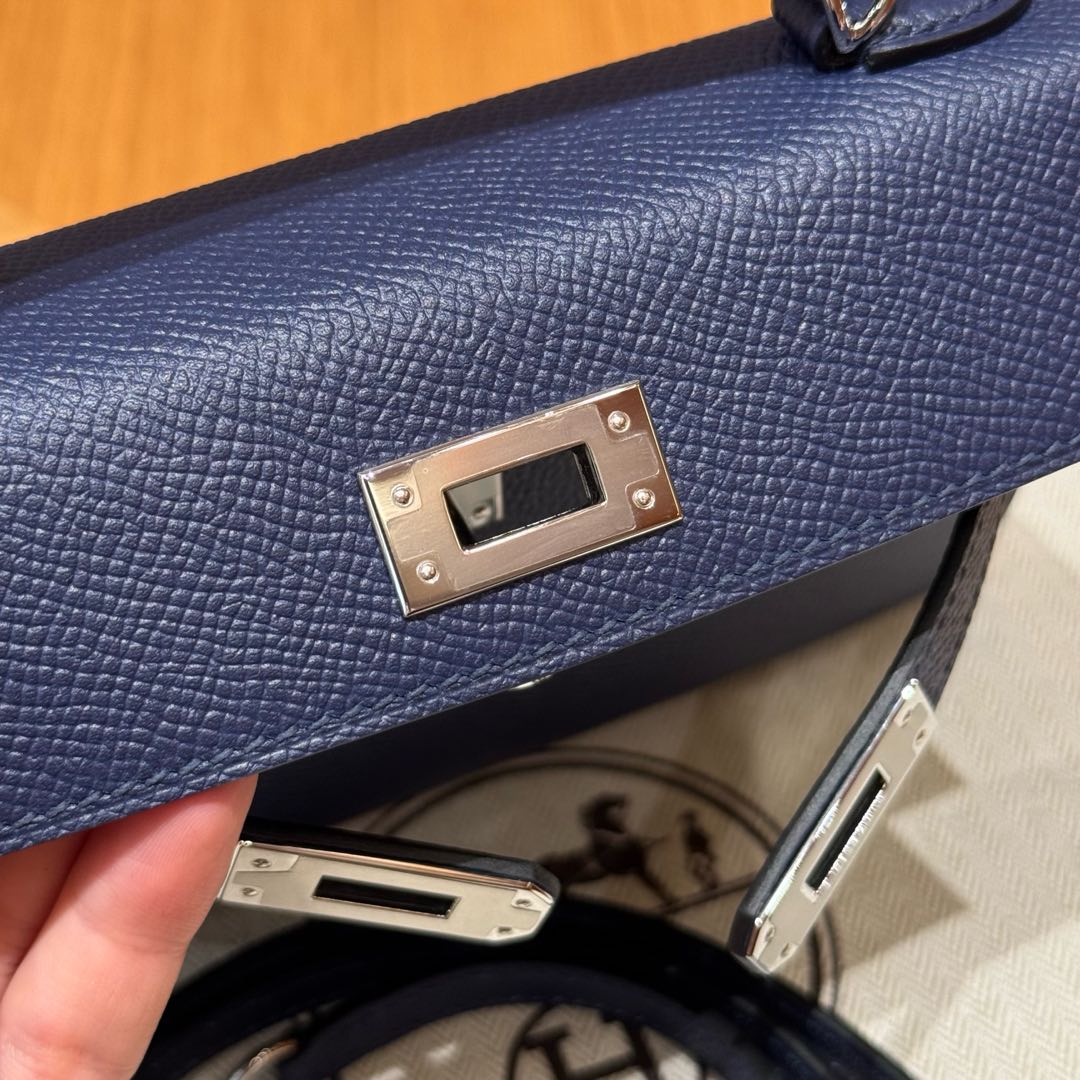 Hermès  Mini Kelly2 Size19 Blue saphir epsom
