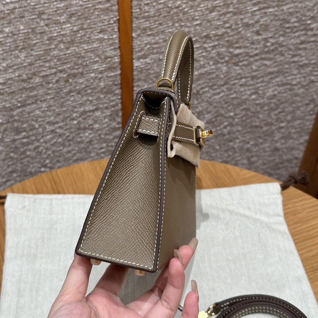 Hermès  Mini Kelly2 Size19 etoupe Epsom