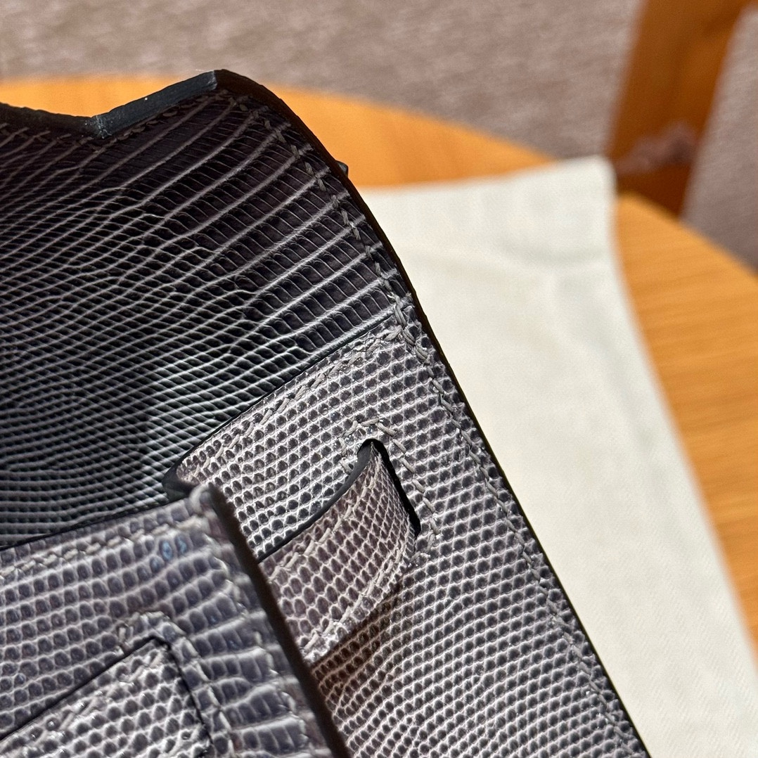 Hermès  Kelly Pochette 1  Ardoise Lizard imported