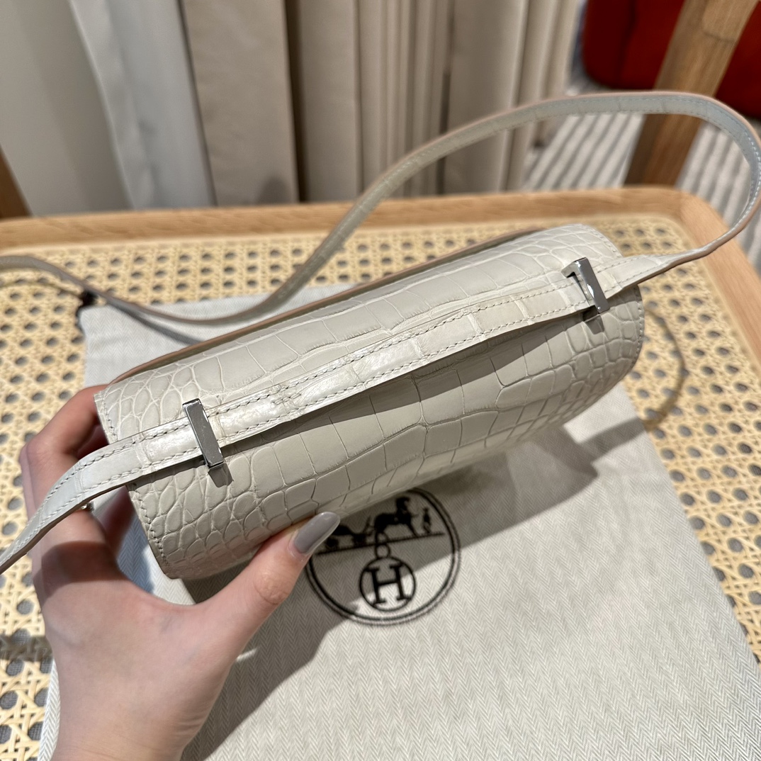 Hermès Constance 19  Beton  Alligator shiny crocodile🐊