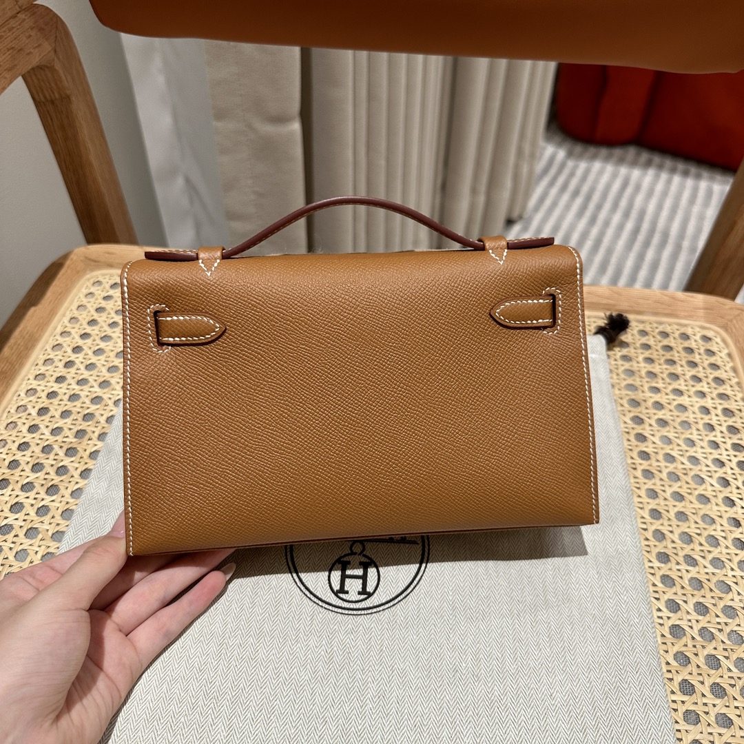 Hermès  Kelly Pochette 1 Gold Epsom