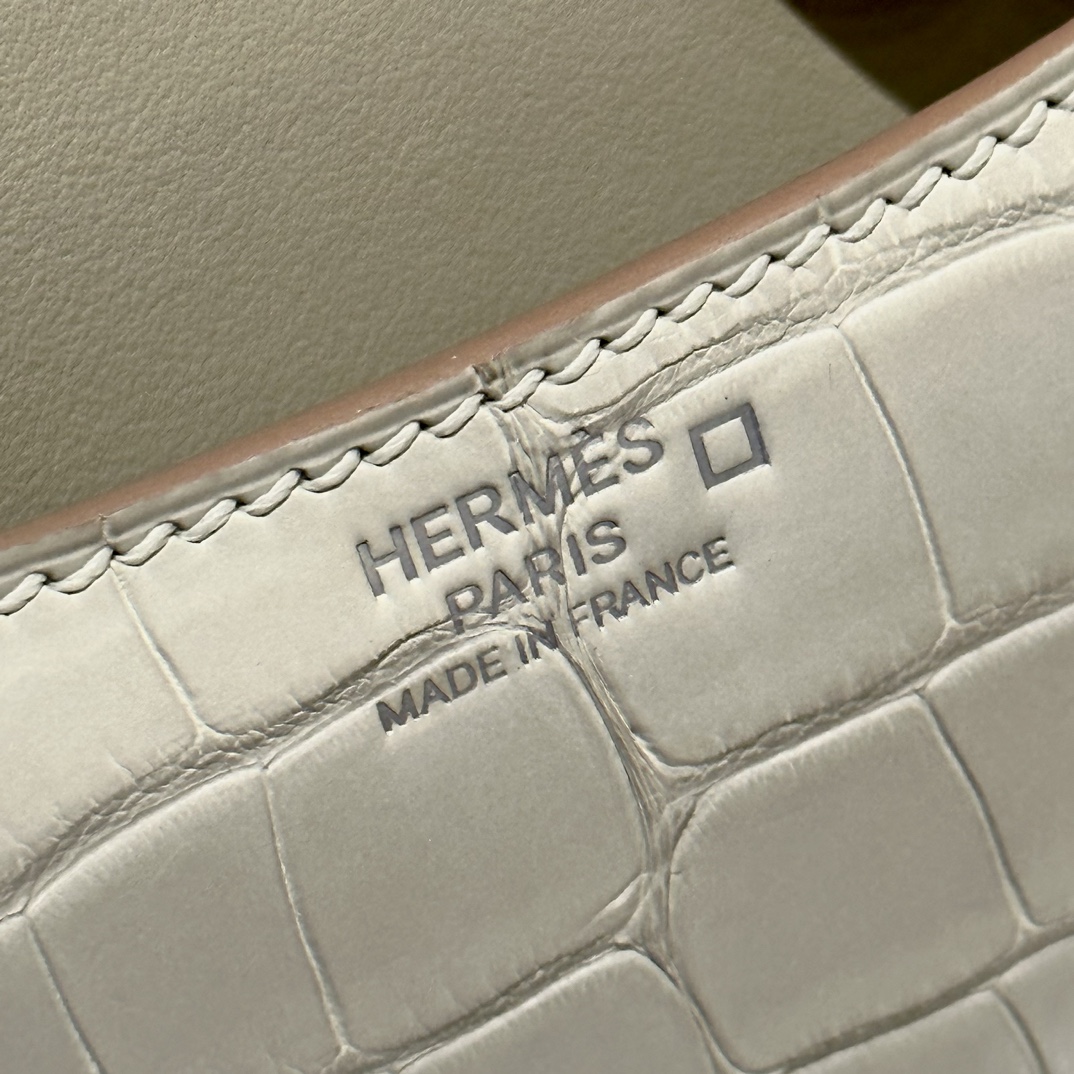 Hermès Constance 19  Beton  Alligator shiny crocodile🐊