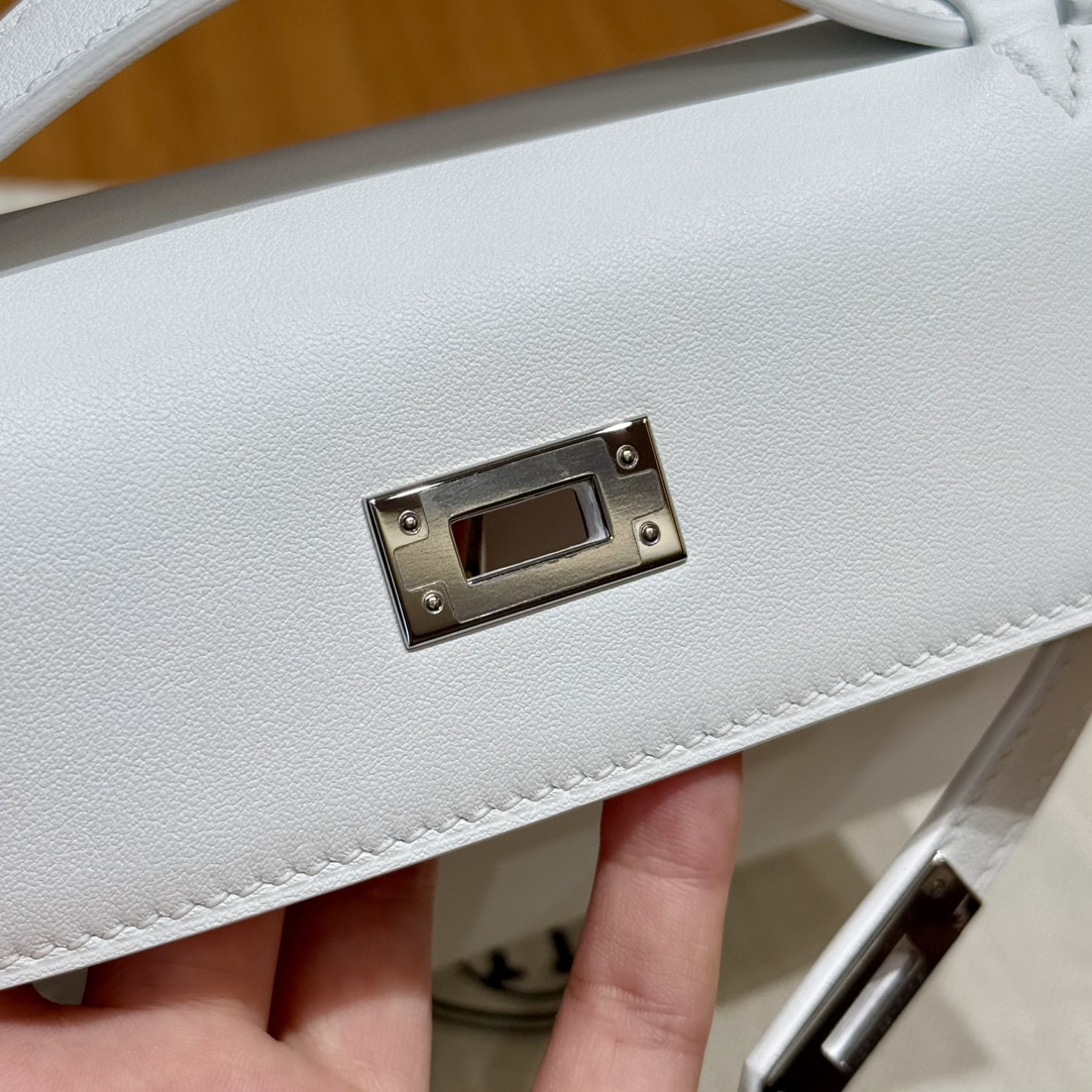 Hermès  Kelly Pochette 1 Blanc Swift