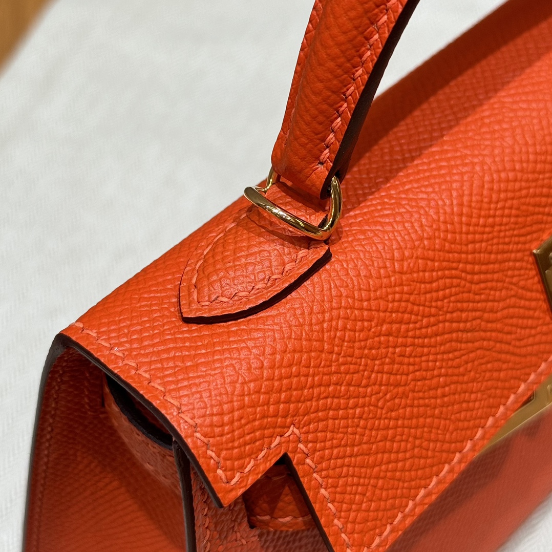 Hermès  Mini Kelly2 Size19 Feu  Epsom