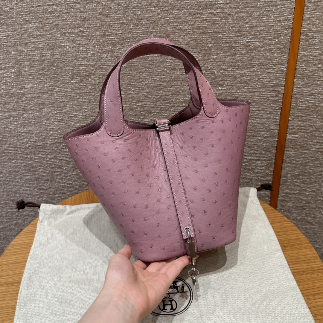 Hermès  Picotin lock 18 Cyclaen KK ostrich imported