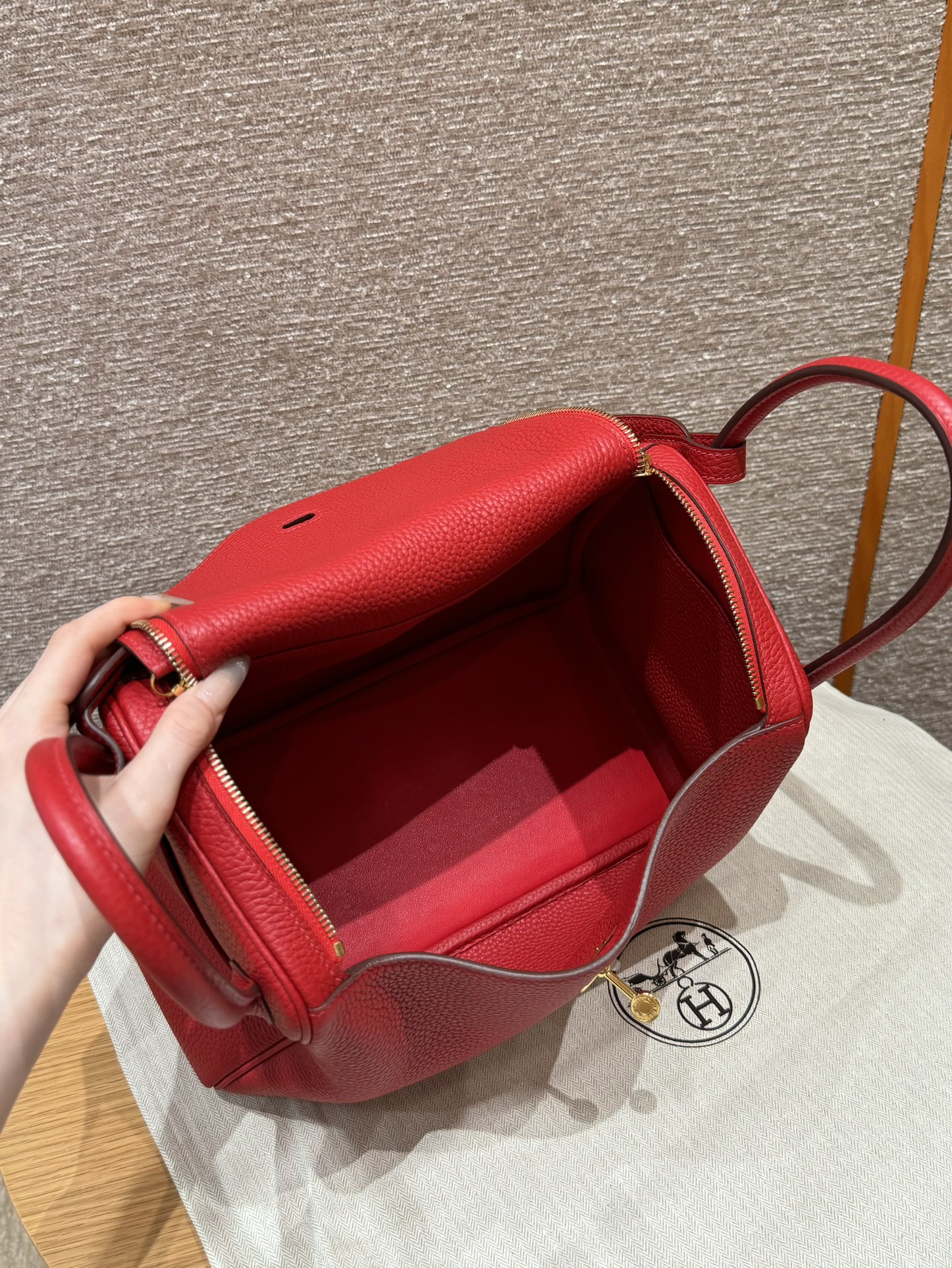 Hermès  Lindy 30 Rouge casaque Clemence