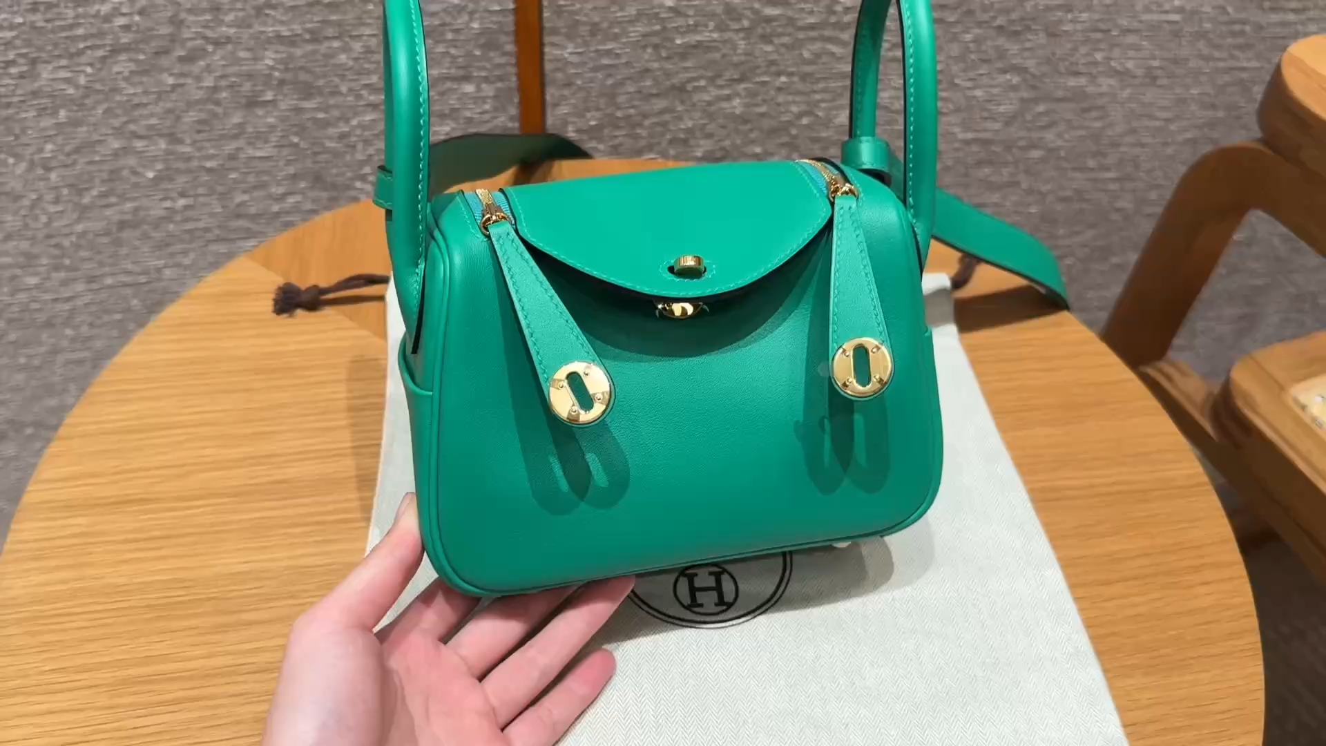 Hermès  Lindy 19  Menthe Swift