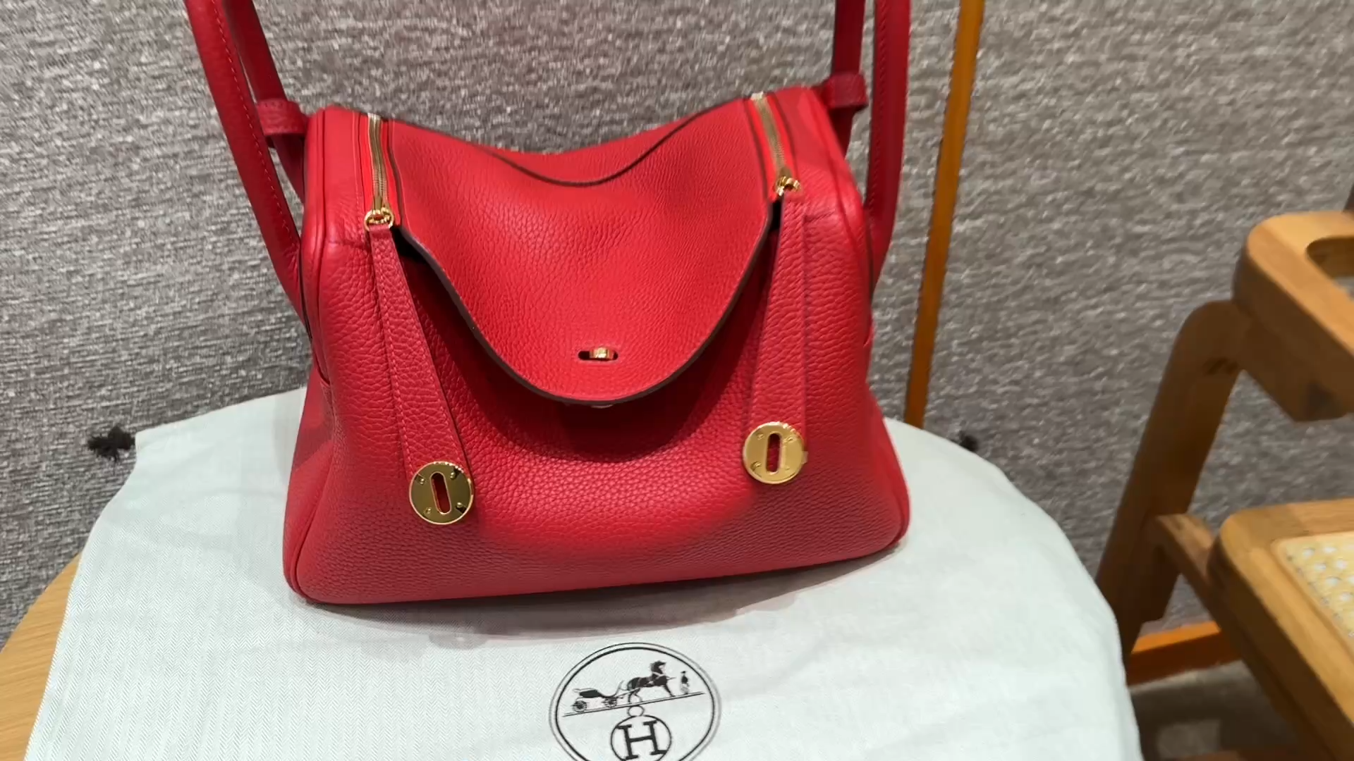 Hermès  Lindy 30 Rouge casaque Clemence