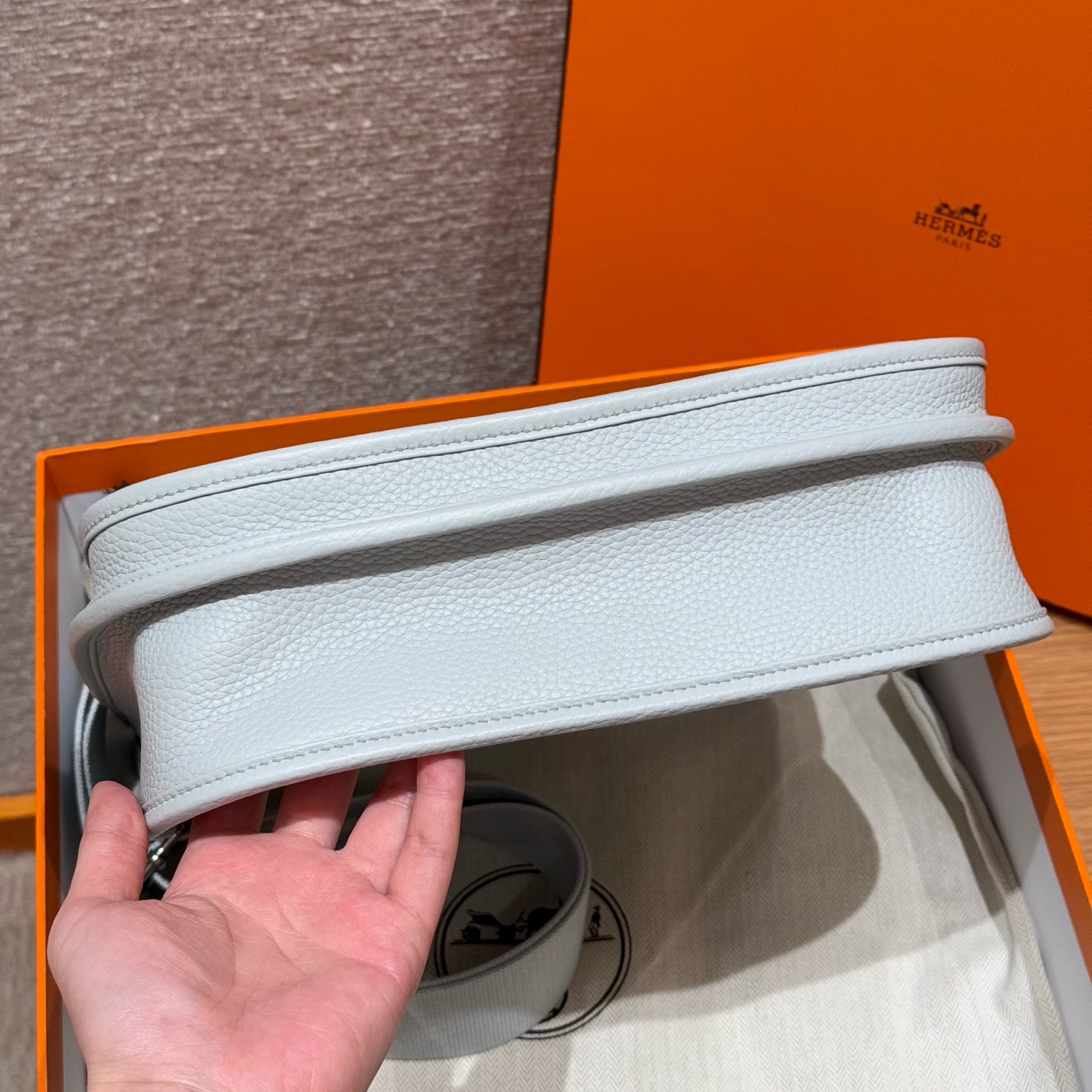 Hermès  Evelyne 29 Blue pale Clemence