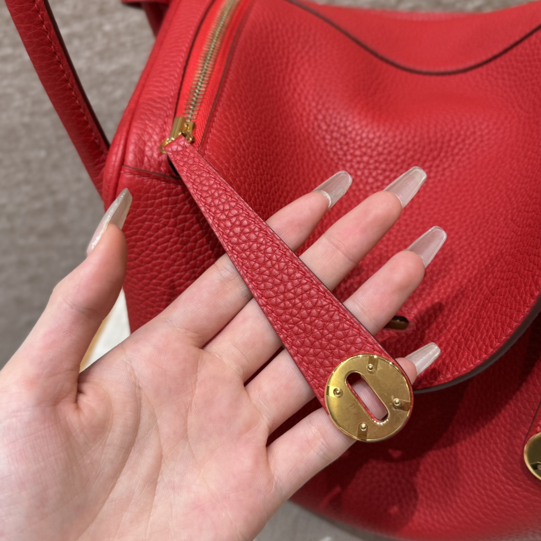 Hermès  Lindy 30 Rouge casaque Clemence