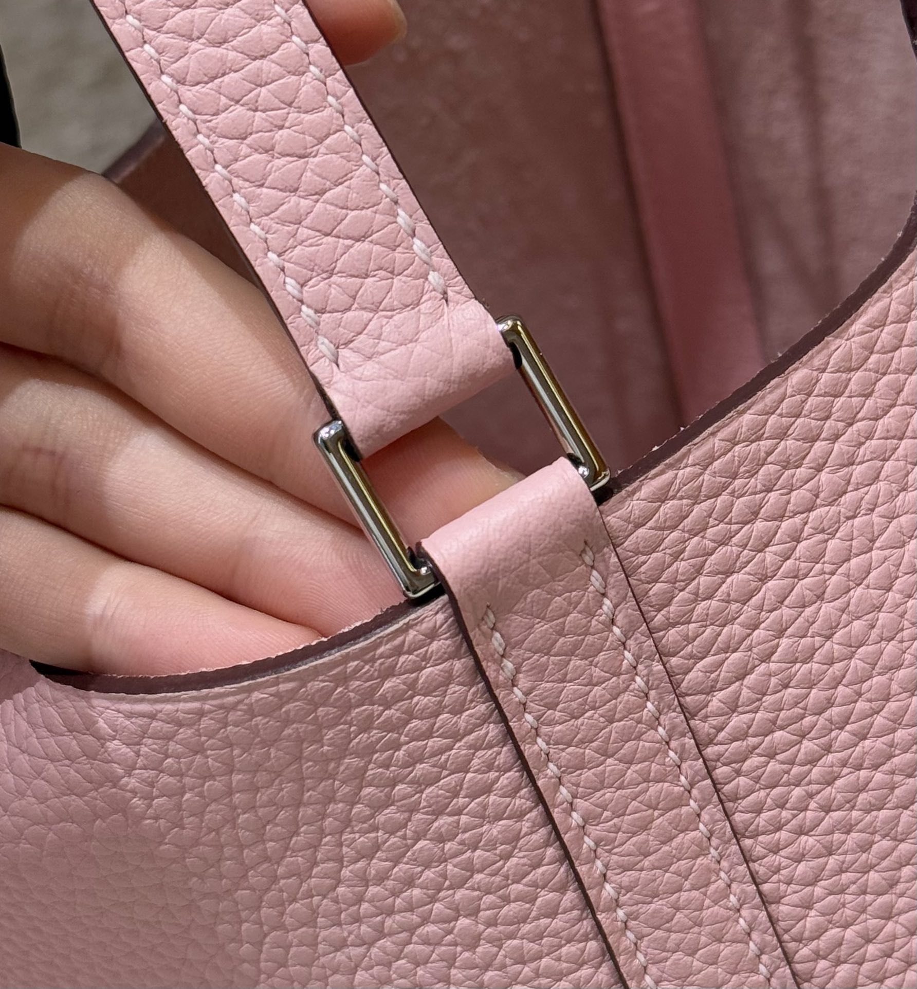 Hermès  Picotin lock  18 Rose sakura Clemence