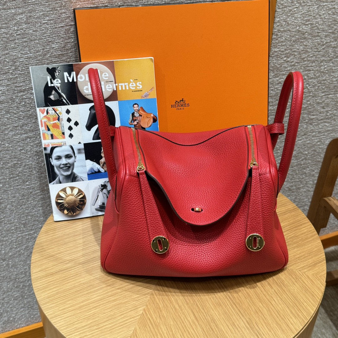 Hermès  Lindy 30 Rouge casaque Clemence
