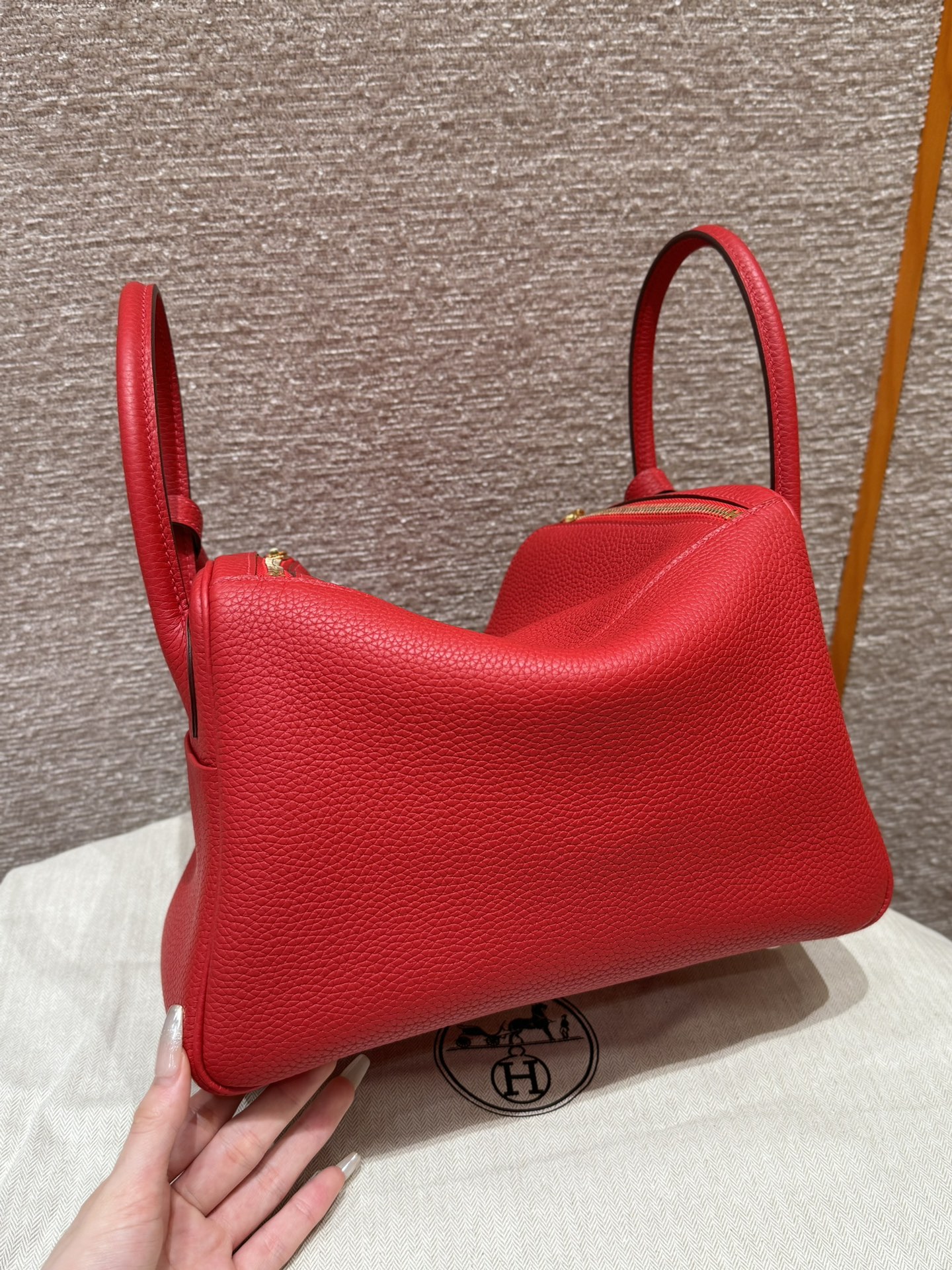 Hermès  Lindy 30 Rouge casaque Clemence