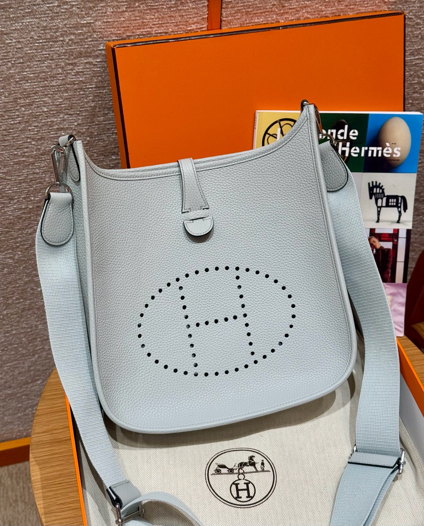 Hermès  Evelyne 29 Blue pale Clemence