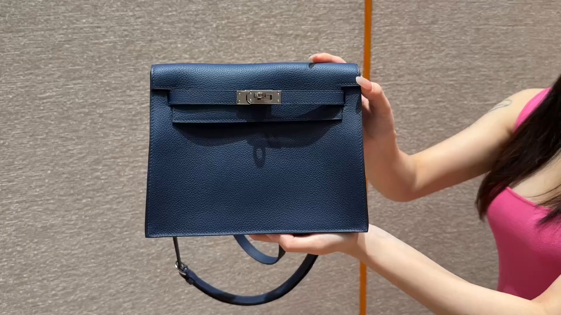 Hermès Kelly danse 22 Blue saphir Evercolor