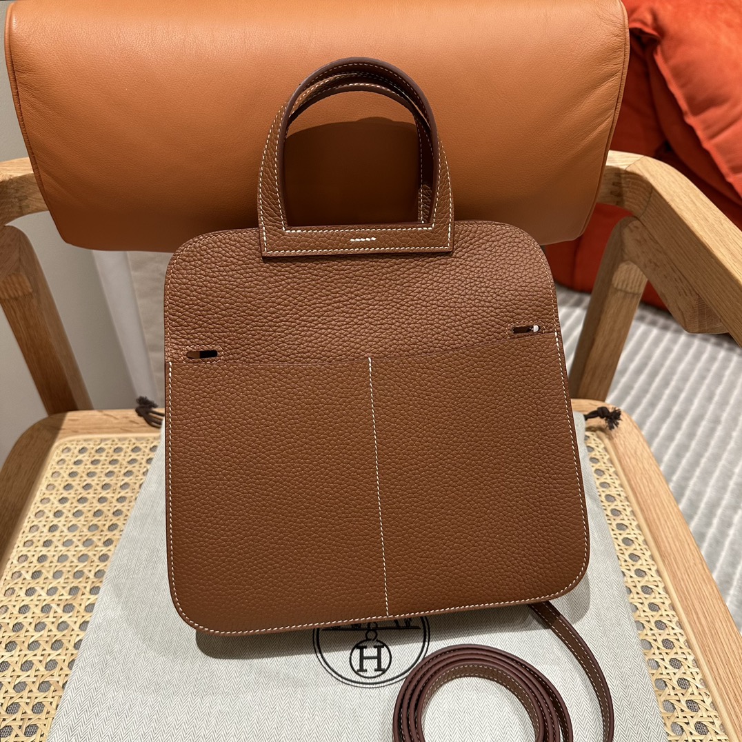 Hermès Halzan 25 Gold Togo
