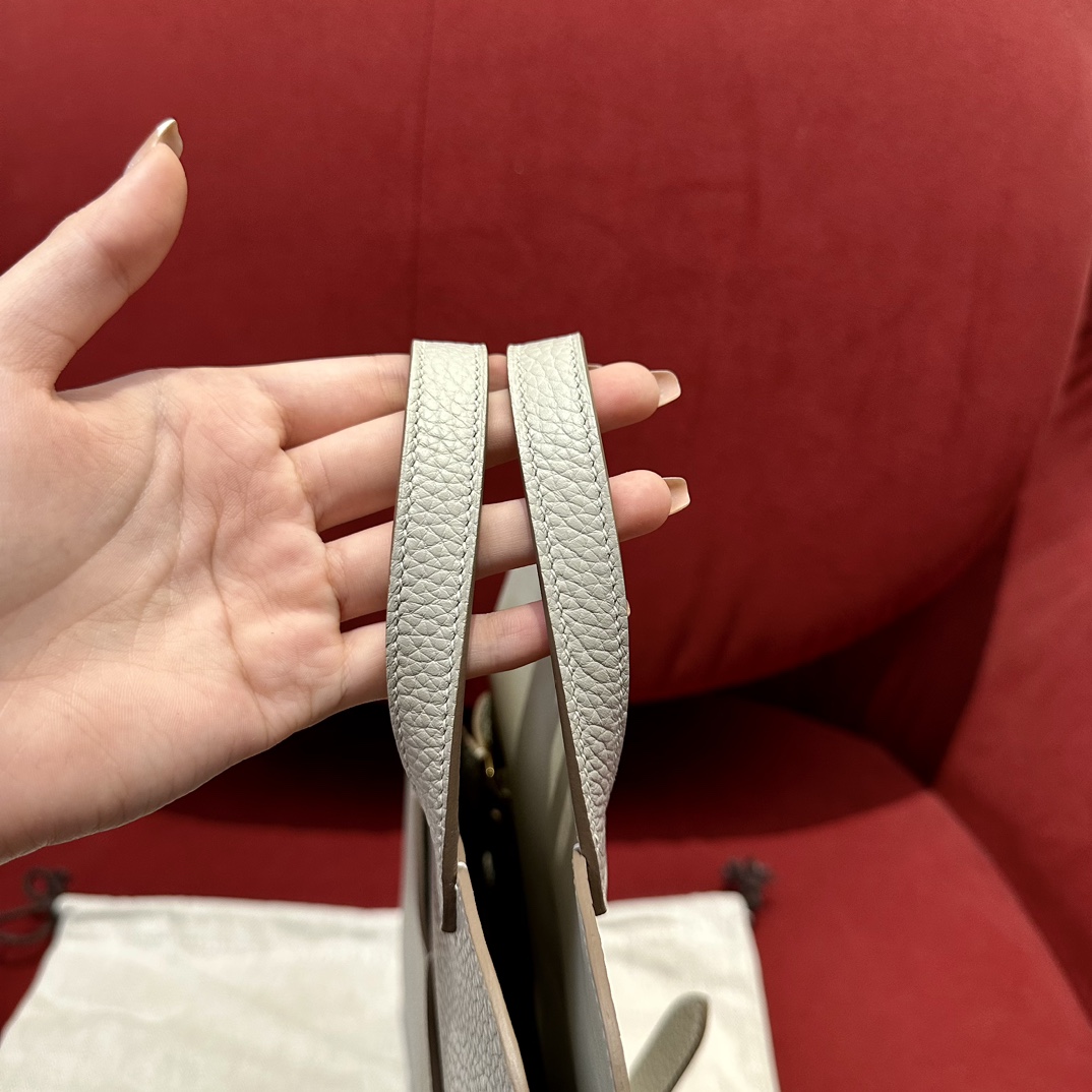 Hermès Halzan 25 Glacier white Togo