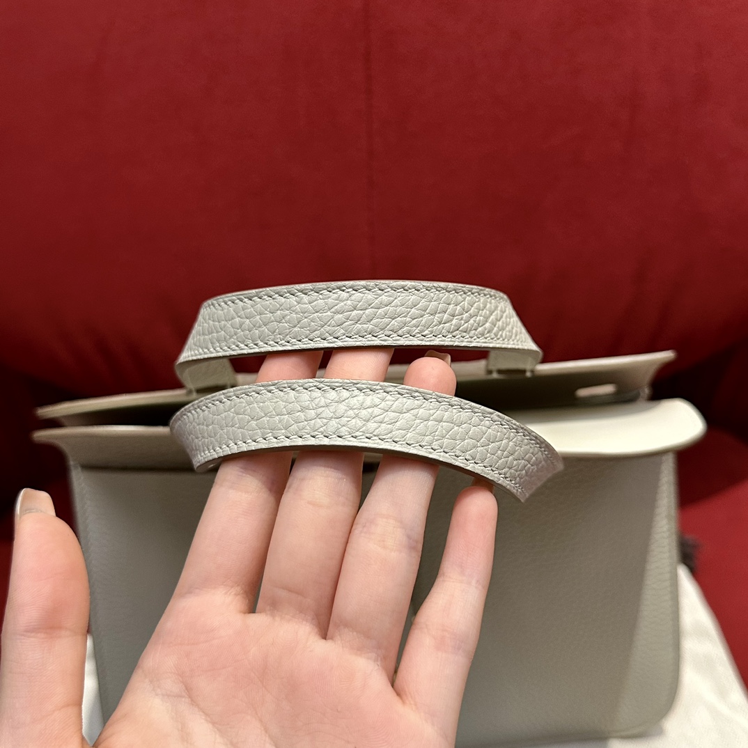 Hermès Halzan 25 Glacier white Togo