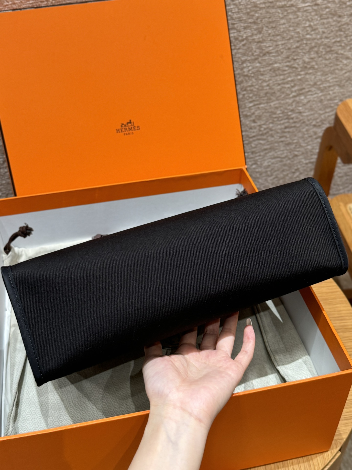 Hermès  Herbag 31 Noir canvas and cowhide