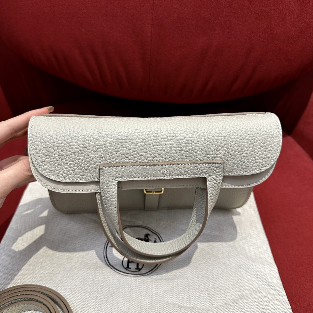 Hermès Halzan 25 Glacier white Togo