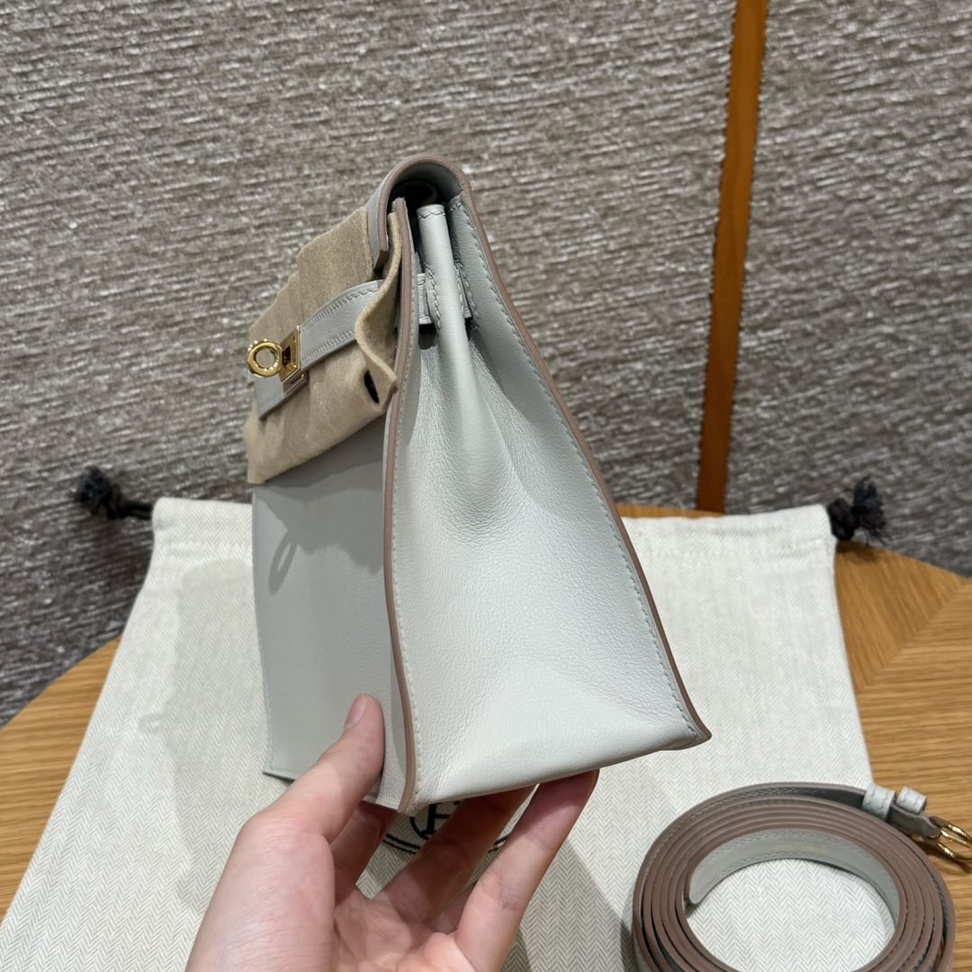 Hermès Kelly danse 22 Pearl Gray Swift