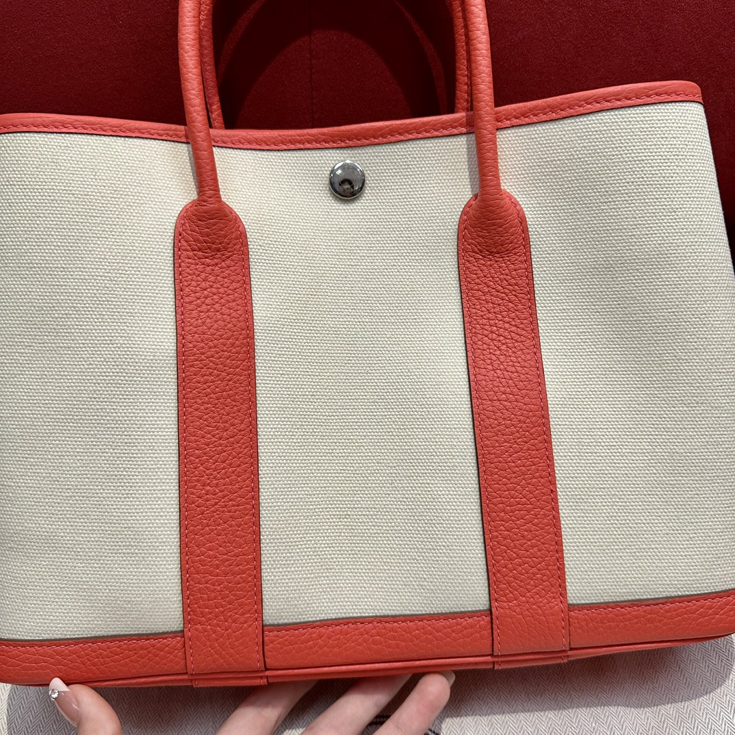 Hermès  Garden party 30 Texas pink  Canbas and Negonda