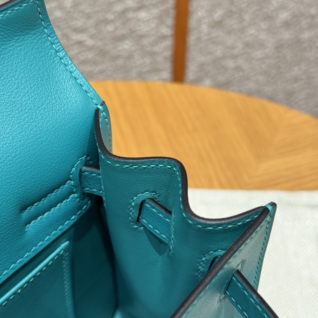 Hermès Kelly danse 22 Blue paon Swift