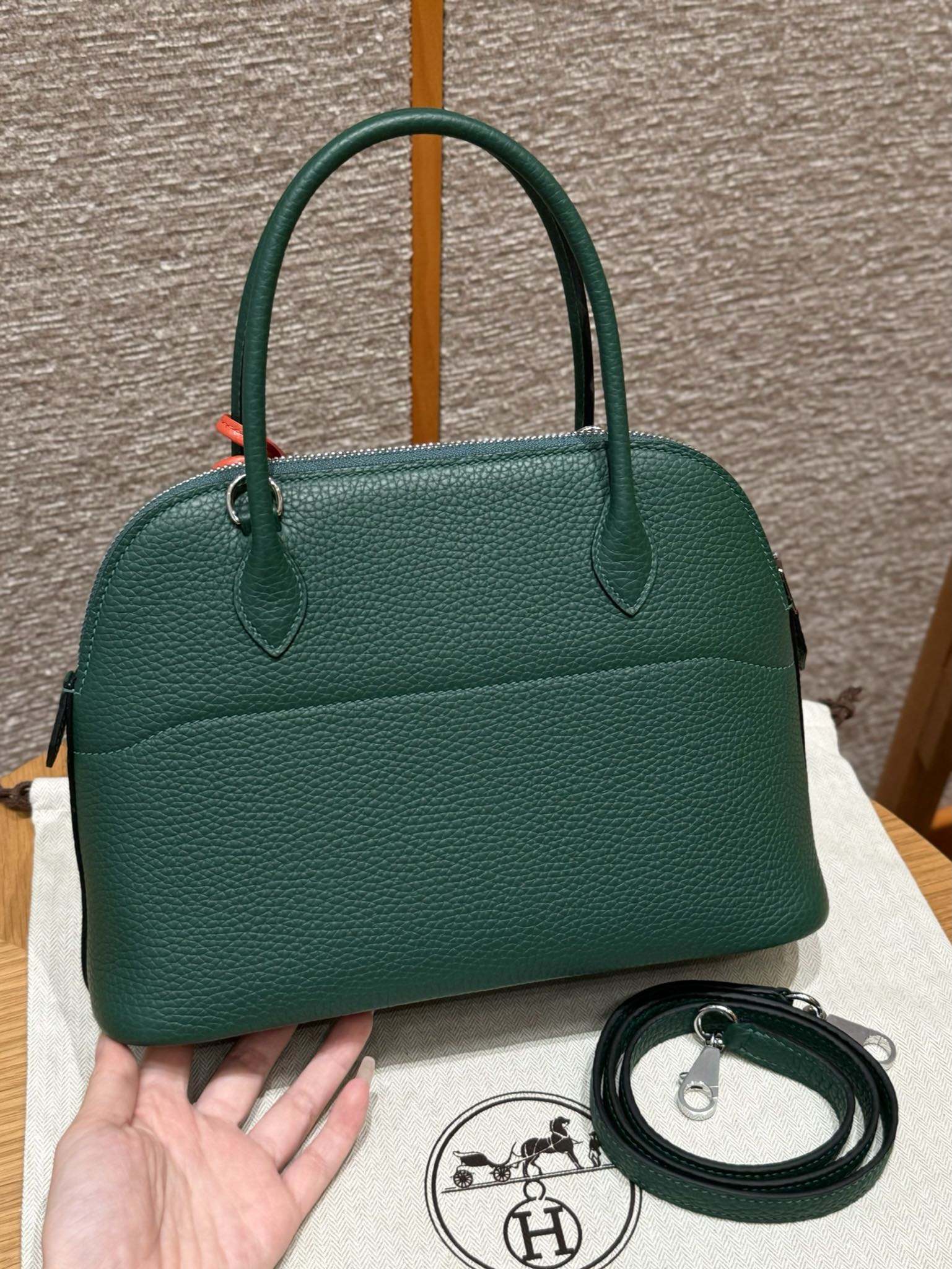 Hermès Bolide 27 Malachite Clemence