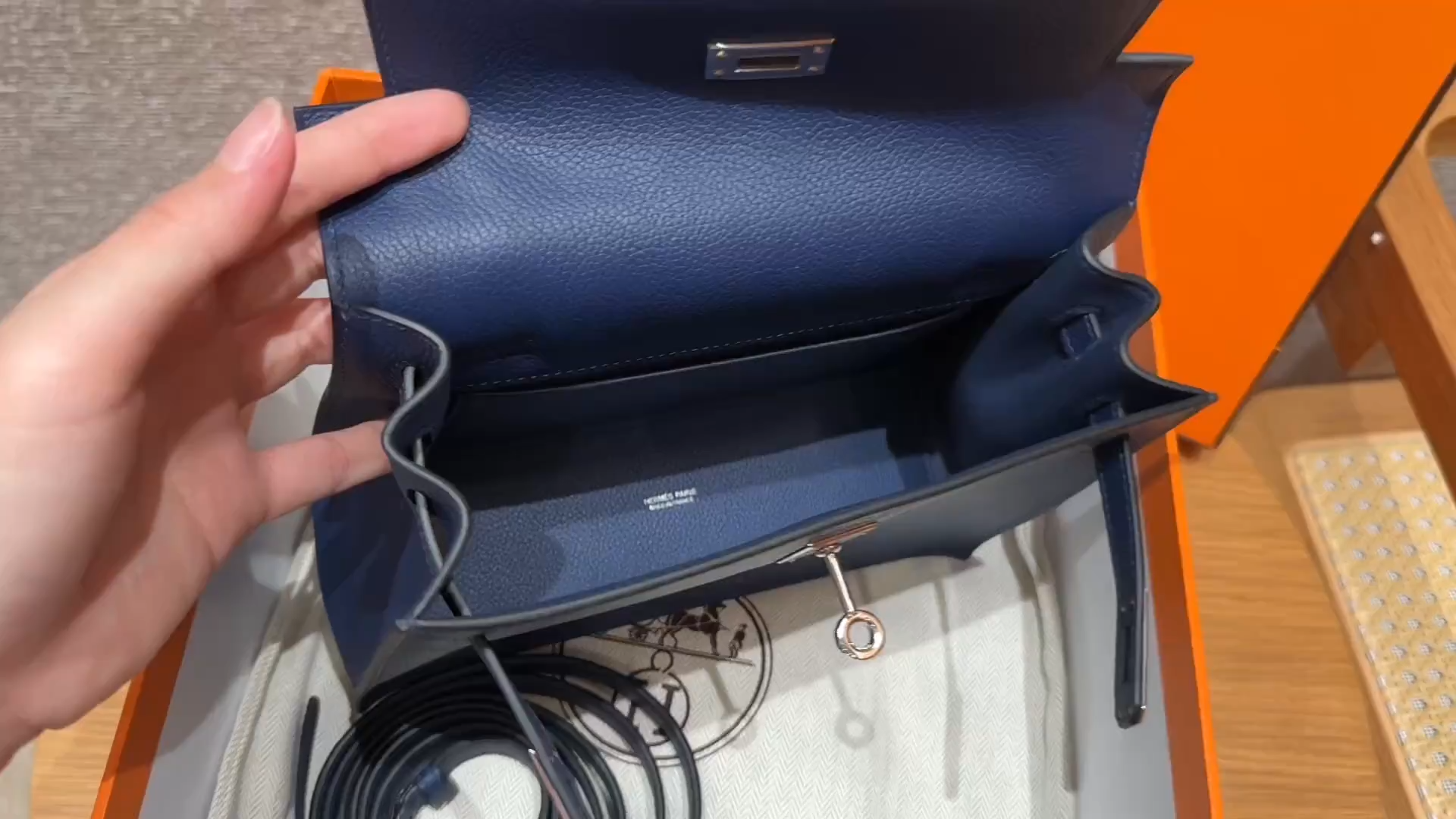 Hermès Kelly danse 22 Blue saphir Evercolor